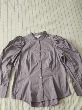 Prologue Lavender Puff-Sleeve Button-Down Shirt